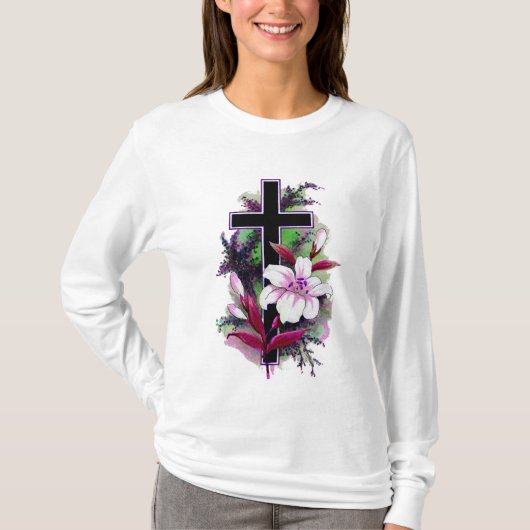 T-shirt Tee - shirt croisé noir 6 (Devant)