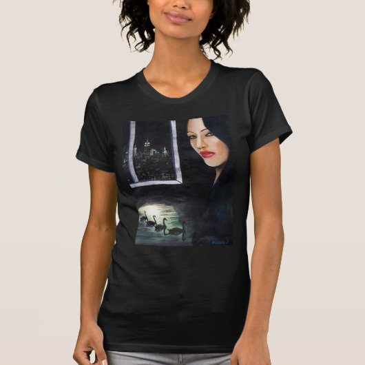 T-shirt Tee - shirt de Black foncée dramatique de Madame (Devant)