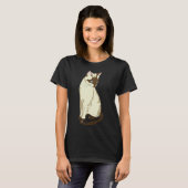 T-shirt Tee - shirt de chat de Siamese (Devant entier)