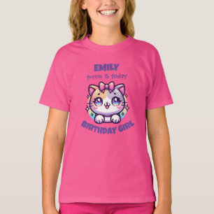 T-shirt Tee-shirt de chat mignon pour fille d'anniversaire