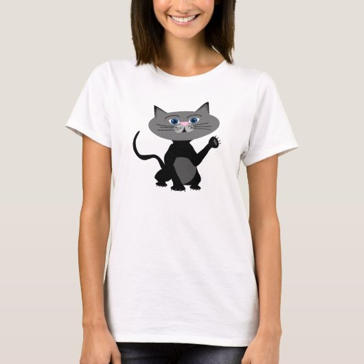 T-shirt Tee - shirt de chat noir (Devant)