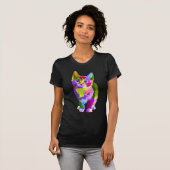 T-shirt tee - shirt de chaton arc-en-ciel (Devant entier)