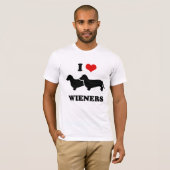 T-shirt TEE - SHIRT de CHIEN de SAUCISSE - "j'aime mes (Devant entier)
