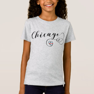 T-Shirt Tee - shirt de coeur de Chicago, l'Illinois