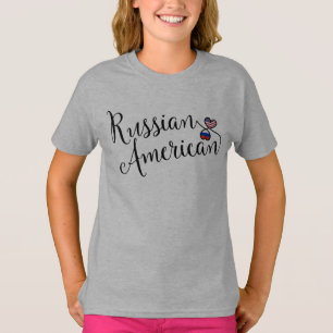 T-shirt Tee - shirt de coeur russo-américain