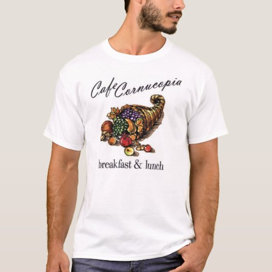 T-shirt Tee - shirt de corne d'abondance de café (Devant)