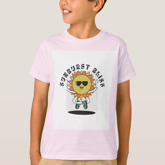 T-shirt Tee-shirt de dessin animé Soleil Happy pour enfant (Devant)