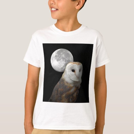 T-shirt Tee - shirt de hibou de grange et d'enfants de (Devant)