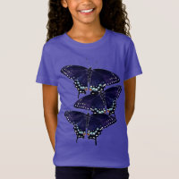 Tee - shirt de la fille pourpre/noir Swallowtails