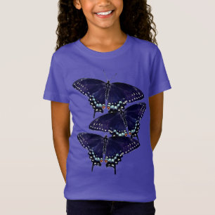 T-Shirt Tee - shirt de la fille pourpre/noir Swallowtails