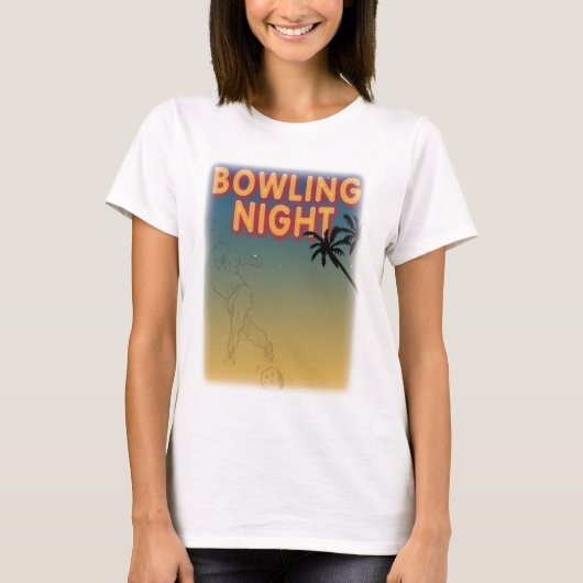 T-shirt tee-shirt de nuit pour bowling (Devant)