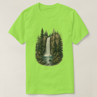T-shirt Tee-shirt de paysage de cascade forestière