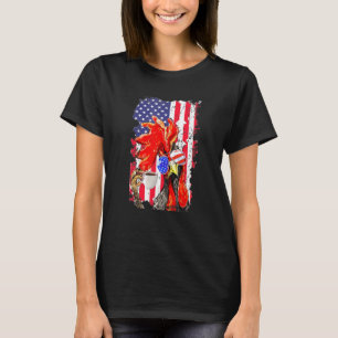 T-shirt Tee-shirt de poulet américain drapeau hommes de la