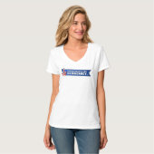 T-shirt Tee - shirt de V-Neck féminin (Devant entier)