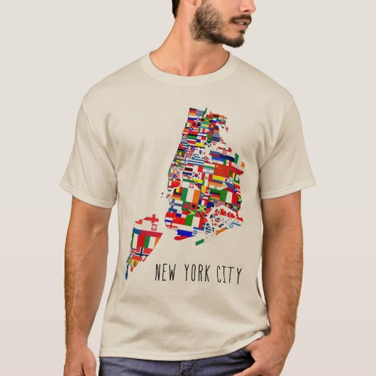 T-shirt Tee - shirt des drapeaux de New York (Devant)