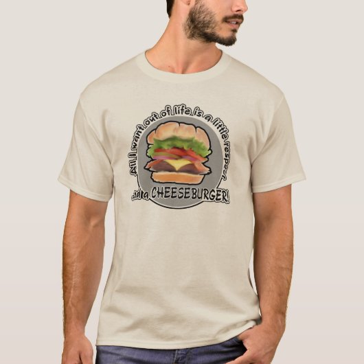 T-shirt Tee - shirt drôle de cheeseburger (Devant)