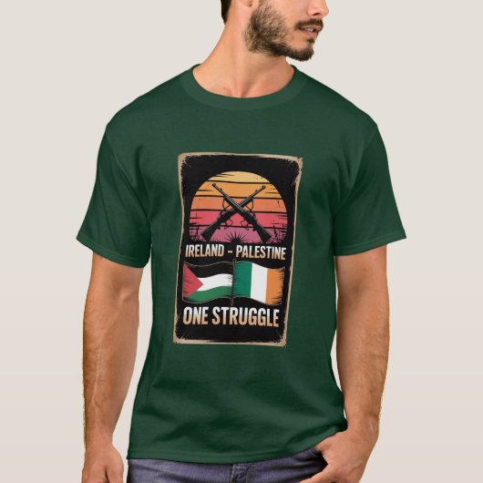 T-shirt Tee-shirt d'unité Irlande Palestine Saint Patrick (Devant)