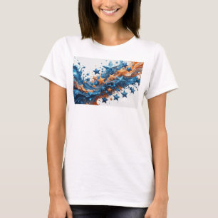 T-shirt Tee-shirt élégant bleu ÉTOILES DANS LE CIEL Statem