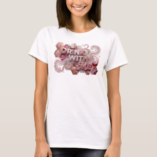 T-shirt Tee-shirt élégant rose avec la mention BOIS AVEC M
