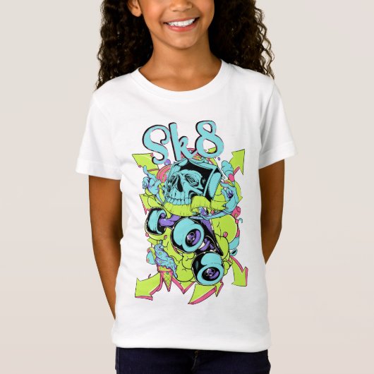 T-Shirt Tee shirt enfant fille Skateparc (Devant)
