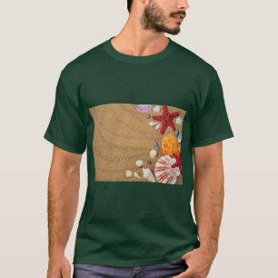 T-shirt Tee-shirt Étoiles de Mer sur Rivage Sablonneux