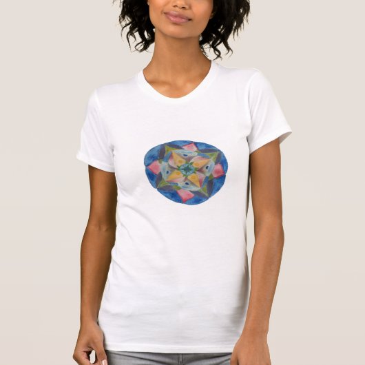 T-shirt Tee-shirt femme en bleu dépoli Mandala (Devant)