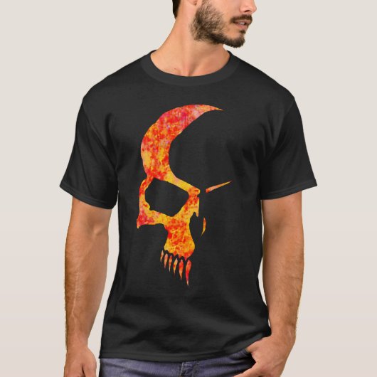 T-shirt Tee - shirt flambé de crâne (Devant)