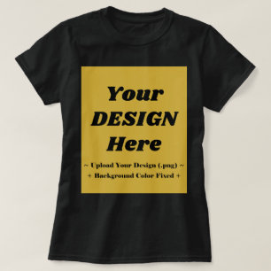 T-shirt Tee-shirt foncé pour femmes avec design en or méta