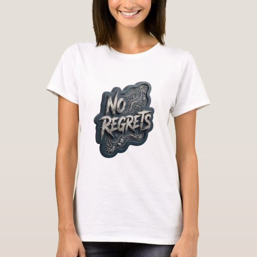 T-shirt Tee-shirt frais gris à déclaration SANS REGRETS (Devant)