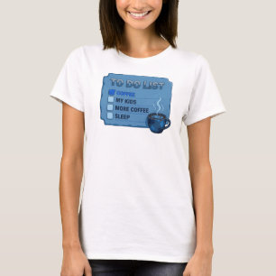 T-shirt Tee-shirt graphique bleu CREATIF CAFÉ D'ABORD SAUV