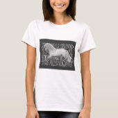 T-shirt Tee - shirt gris du cheval des femmes (Devant)