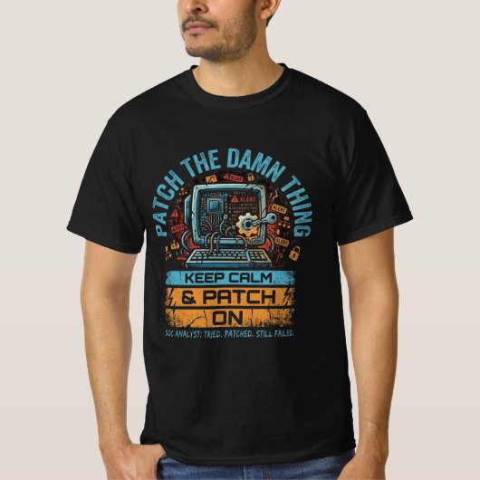 T-shirt Tee-shirt « Keep Calm & Patch On » (Devant)