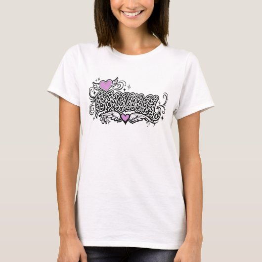 T-shirt Tee-shirt Mama Leopard Heart (Devant)