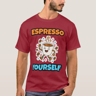 T-shirt Tee-shirt marron 'Exprimez-vous en Espresso' avec