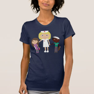 T-shirt Tee - shirt mignon d'infirmière de bande dessiné