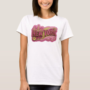 T-shirt Tee-shirt Moderne Gold NEW YORK Slogan