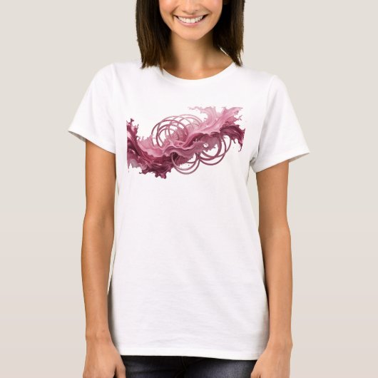 T-shirt Tee-shirt Moderne Rose ART ABSTRAIT Déclaration (Devant)