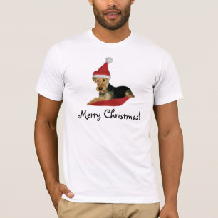 T-shirt Tee-shirt Noël « Airedale terrier "