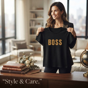 T-shirt Tee-shirt noir BOSS pour femmes – Simple et élégan