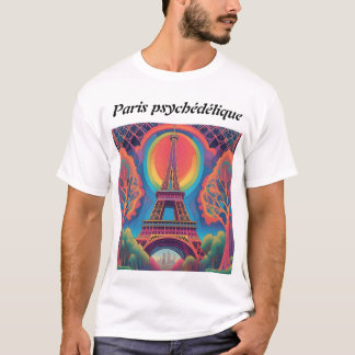 T-shirt Tee-shirt Paris psychédélique