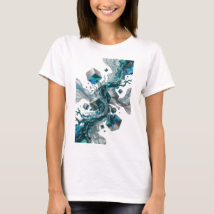 T-shirt Tee-shirt personnalisé ART ABSTRAIT Argent Frais
