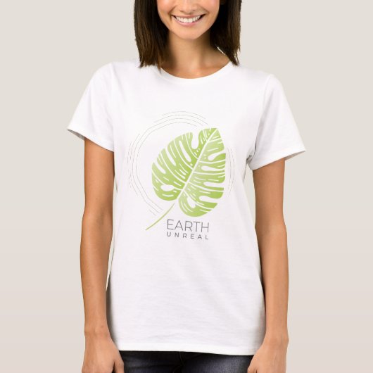T-shirt Tee-shirt Philodendron Illustration à feuilles écl (Devant)