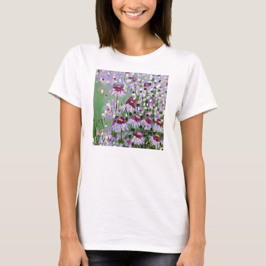 T-shirt Tee - shirt pourpre de coneflowers (Devant)