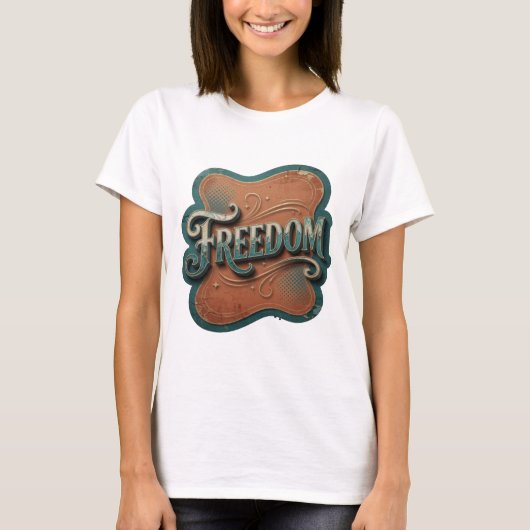 T-shirt Tee-shirt Sharp Blue FREEDOM Statement (Devant)