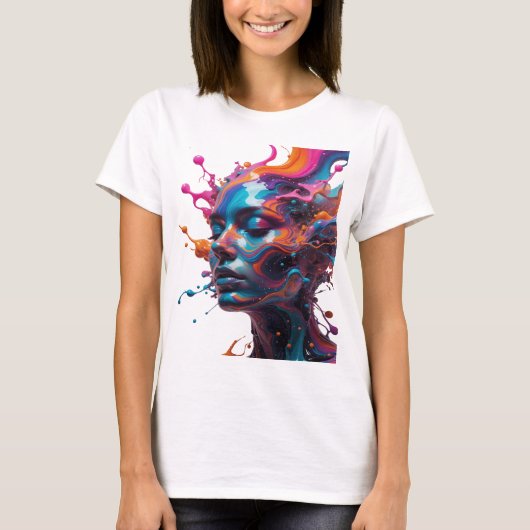 T-shirt Tee-shirt Sharp Silver avec déclaration d'art abst (Devant)