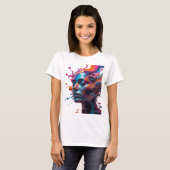 T-shirt Tee-shirt Sharp Silver avec déclaration d'art abst (Devant entier)