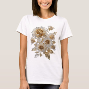 T-shirt Tee-shirt Slogan Bold Silver ROSES DORÉES