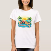 T-shirt Tee-shirt thème plage colorée pour voyage d'été 20 (Devant)