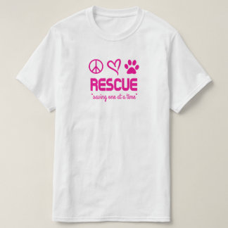 T-shirt Tee-shirt Unisexe "Sauvetage Un à la Fois" (rose)
