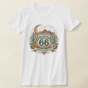 T-shirt Tee-shirt Western Route 66 Saguaro Sunset